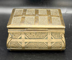 Vintage Bronze Tone Metal Pirate Chest Cigarette Box