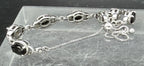 Vintage Black Diamond Sterling Silver Lariat Bracelet