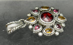 Judith Ripka - Vintage Garnets and Citrine Sterling Silver Pendant