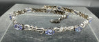 Vintage Tanzanite Sterling Silver Link Bracelet - 7.5"