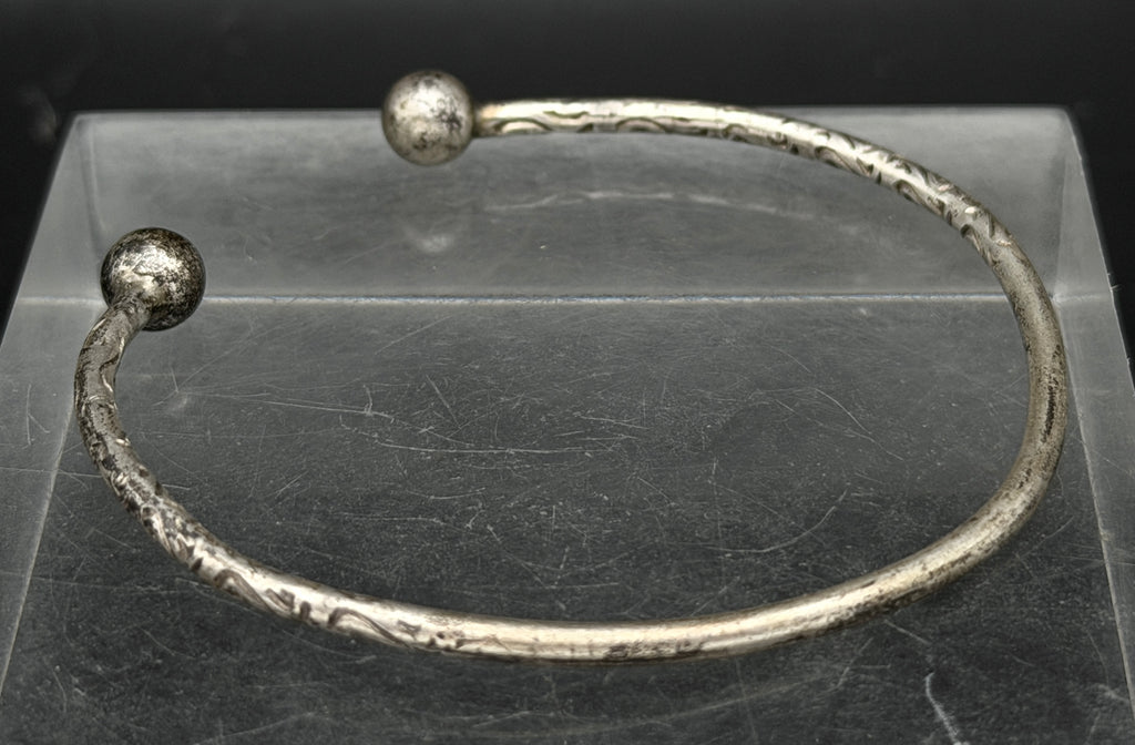 Vintage Sterling Silver Open Bangle Bracelet