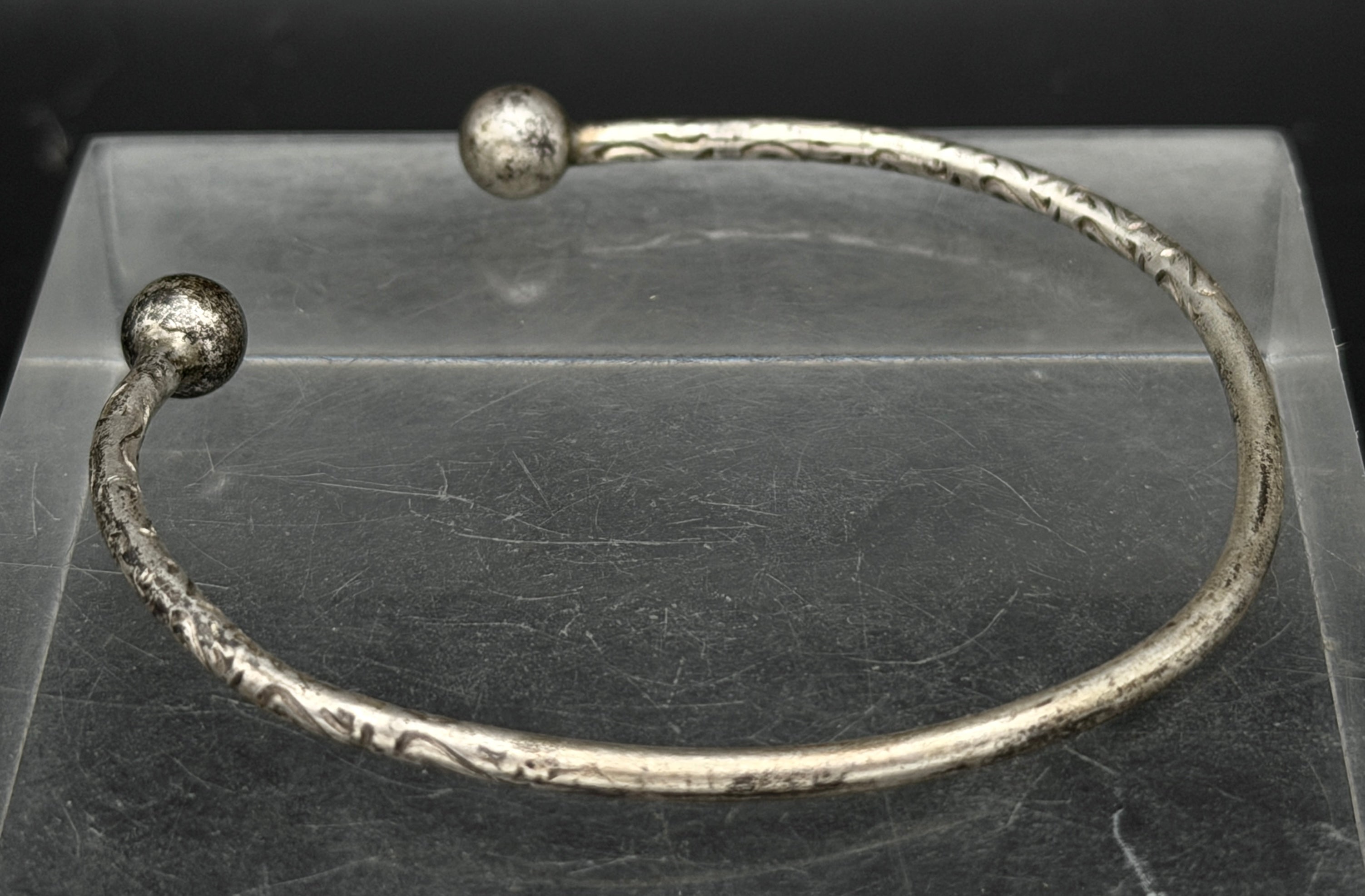 Vintage Sterling Silver Open Bangle Bracelet
