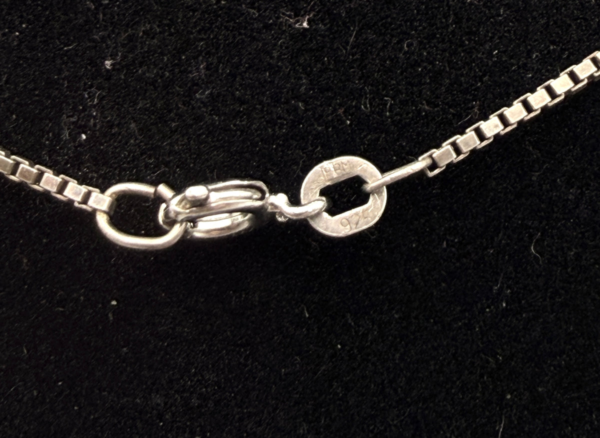 Vintage Sterling Silver Box Link Chan Necklace - 16.25"