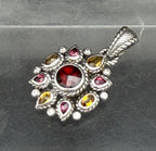 Judith Ripka - Vintage Garnets and Citrine Sterling Silver Pendant
