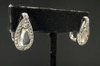 Vintage Sterling Silver Rock Crystal and Zircon Earrings