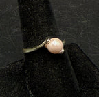 Vintage Sterling Silver Pink Faux Pearl Ring - Size 8.25