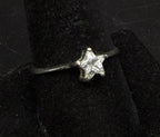 Vintage Star Cut CZ Sterling Silver Ring - Size 9.25
