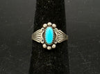 Vintage Turquoise Sterling Silver Spinner Ring - Size 4.25