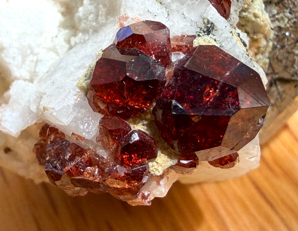 Garnet Crystal Cluster with Quartz on Matrix