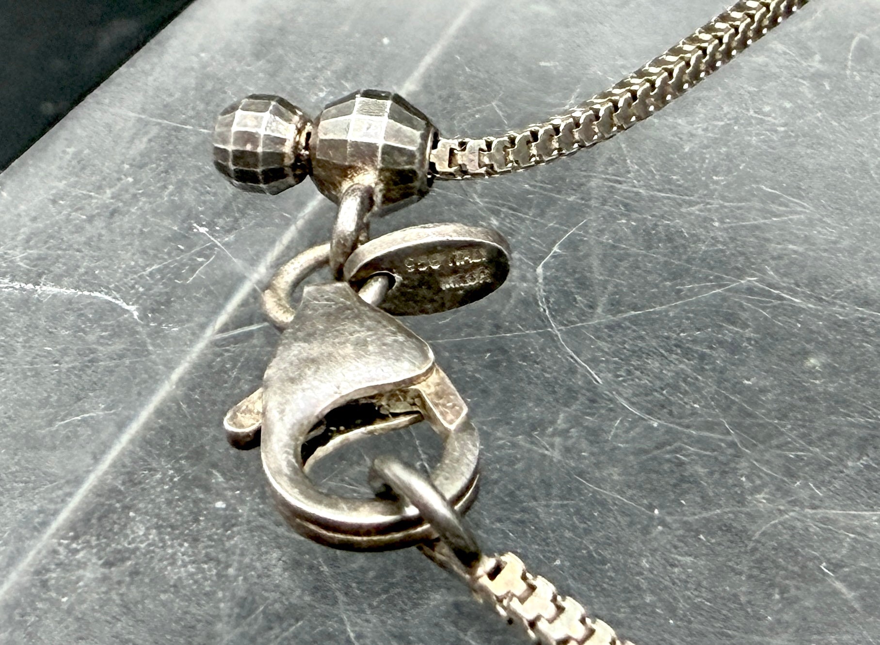 Milor - Vintage 950 Silver Italian Unique Link Chain Adjustable Size Necklace