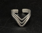 Sterling Silver Adjustable Size Chevron Toe Ring