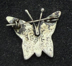 Vintage Handmade Sterling Silver and Abalone Shell Butterfly Brooch