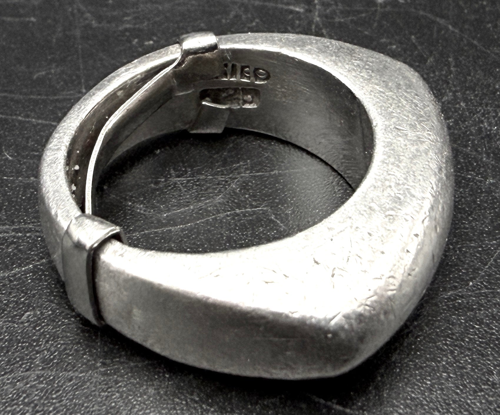 Vintage Handmade Sterling Silver Mexican Ring with Adjuster - Size 5 to 6.5