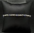 Vintage Tanzanite Sterling Silver Link Bracelet - 7.5"