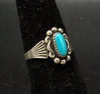 Vintage Turquoise Sterling Silver Spinner Ring - Size 4.25