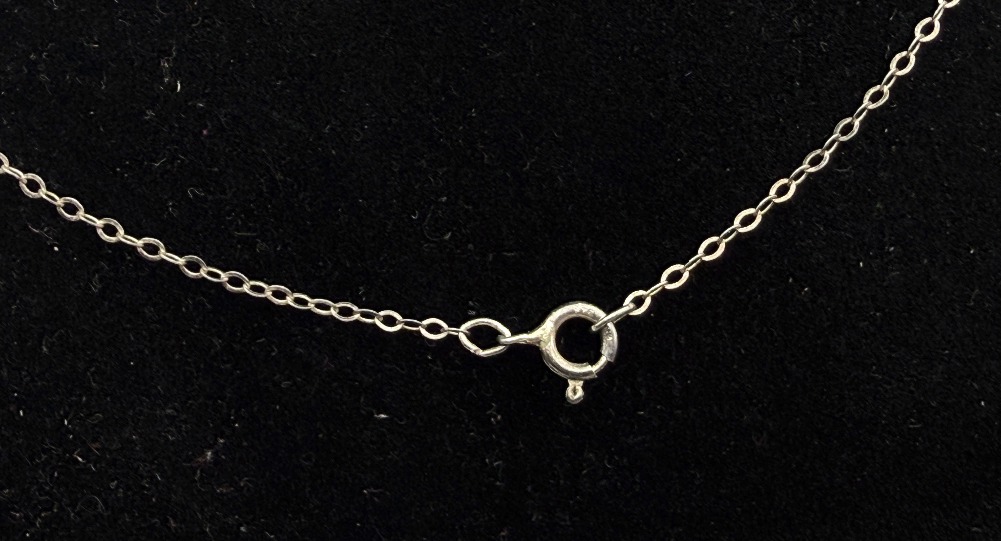 Vintage Sterling Silver Horse Pendant Chain Necklace - 18"