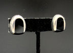 Vintage Sterling Silver Black Onyx Modernist Clip On Earrings