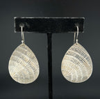 Vintage Sterling Silver Shell Texture Dangle Earrings