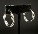 Vintage Twisted Hoop Sterling Silver Earrings