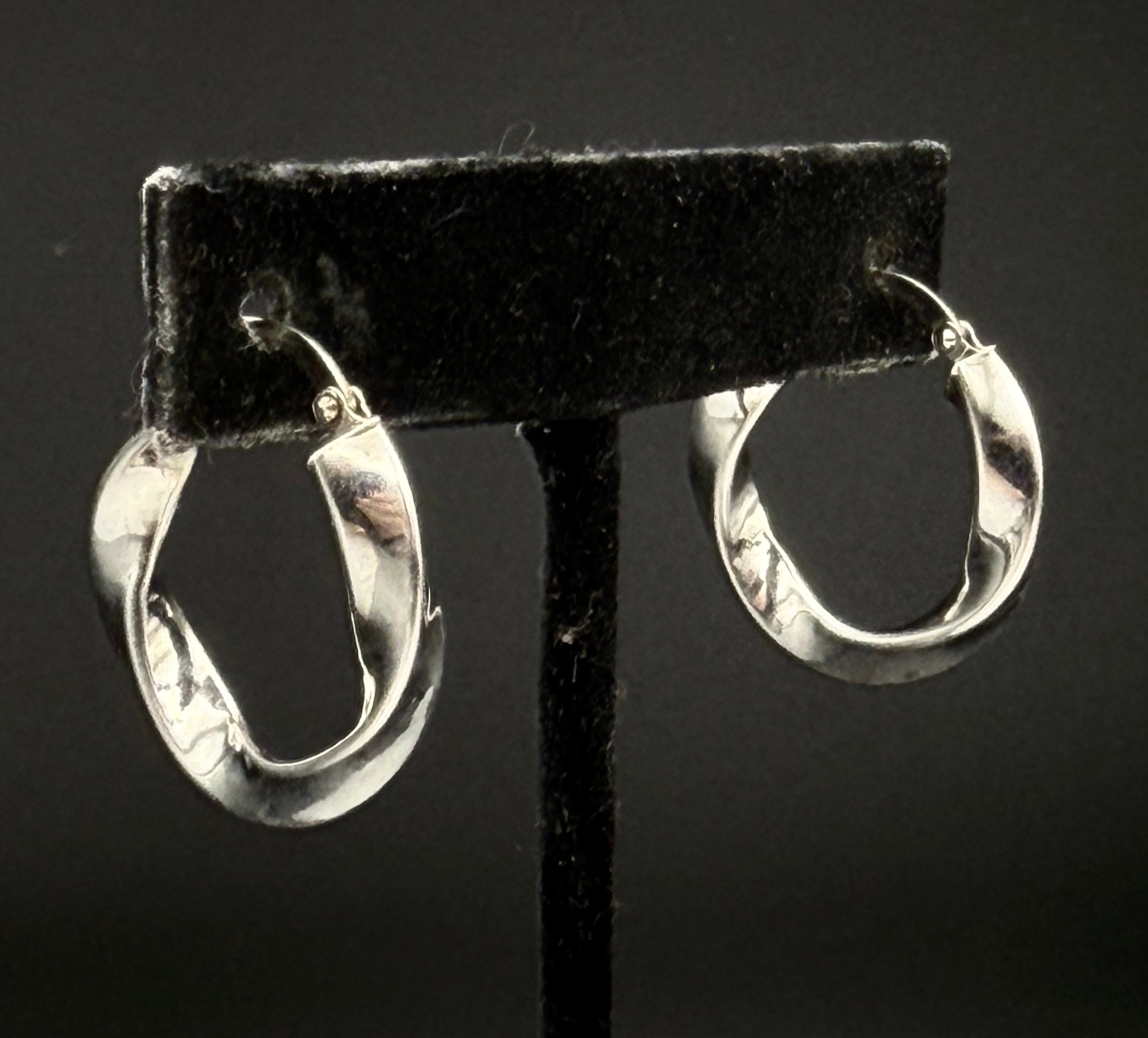 Vintage Twisted Hoop Sterling Silver Earrings