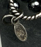 Vintage Hematite Bead Necklace with Sterling Silver Toggle Clasp
