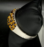 Vintage Tiger's Eye Sterling Silver Cuff Bracelet