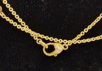 Judith Ripka- Vintage Gold Tone Sterling Silver CZ Station Chain Necklace - 35.5"