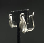 Vintage Sterling Silver Rock Crystal and Zircon Earrings