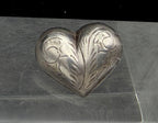 UNMATCHED Vintage Handmade Sterling Silver Puffed Heart Stud Earring