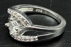 Vintage Sterling Silver Crystals Ring - Size 6.5