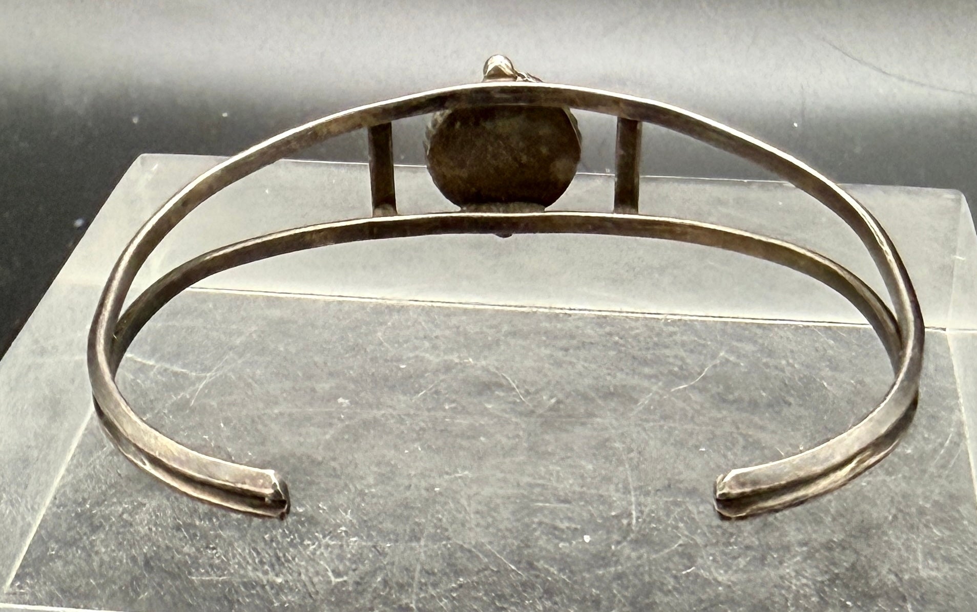 Vintage Handmade Turquoise Sterling Silver Cuff Bracelet