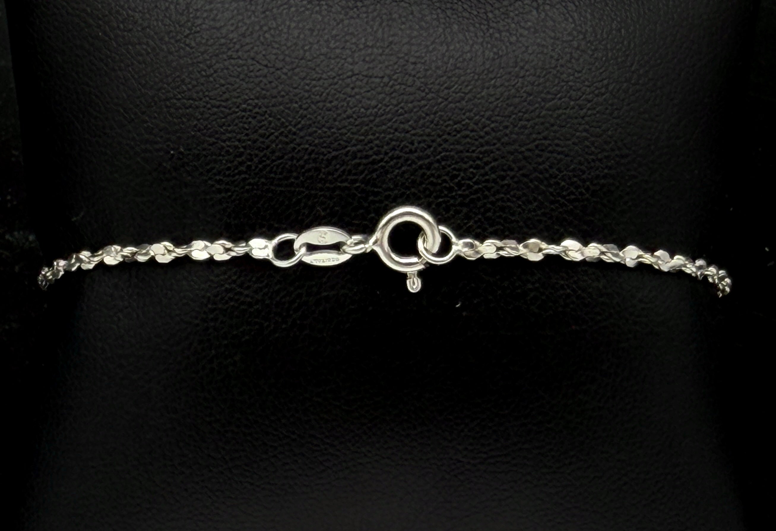 Vintage Italian Sterling Silver Tinsel Link Bracelet - 7.25"