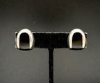 Vintage Sterling Silver Black Onyx Modernist Clip On Earrings