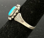 Vintage Turquoise Sterling Silver Spinner Ring - Size 4.25