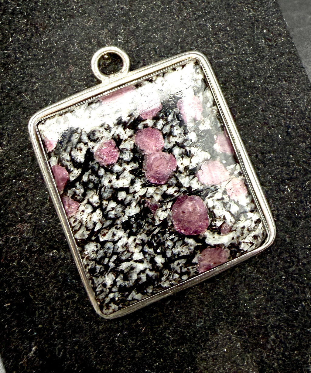 Garnets in Matrix Sterling Silver Pendant