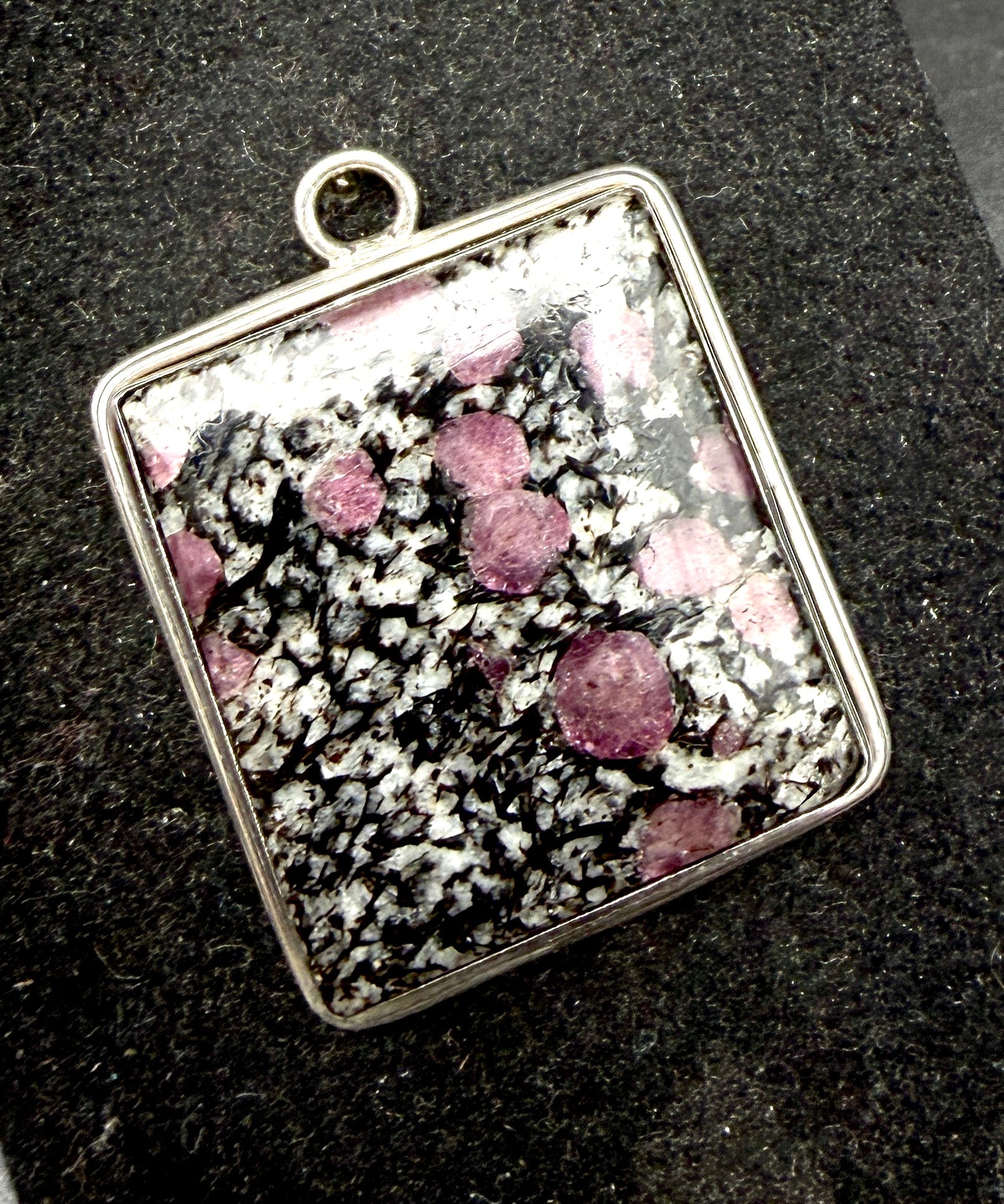 Garnets in Matrix Sterling Silver Pendant