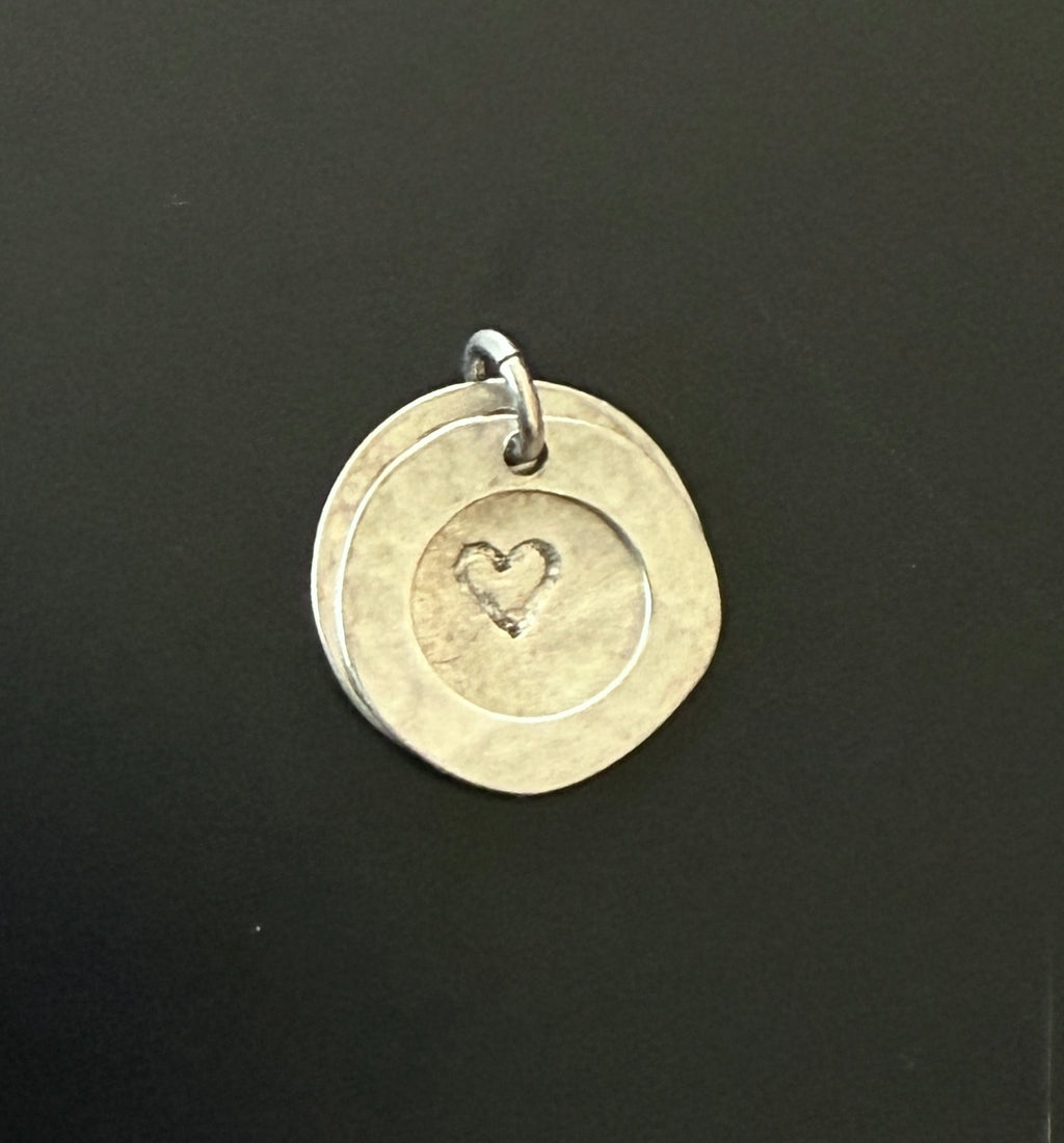 Vintage Handmade Sterling Silver Heart Charm/Pendant