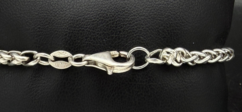 Vintage Italian Sterling Silver Wheat Link Bracelet - 7.25"