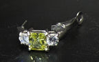 UNMATCHED Vintage Sterling Silver Green CZ Earring