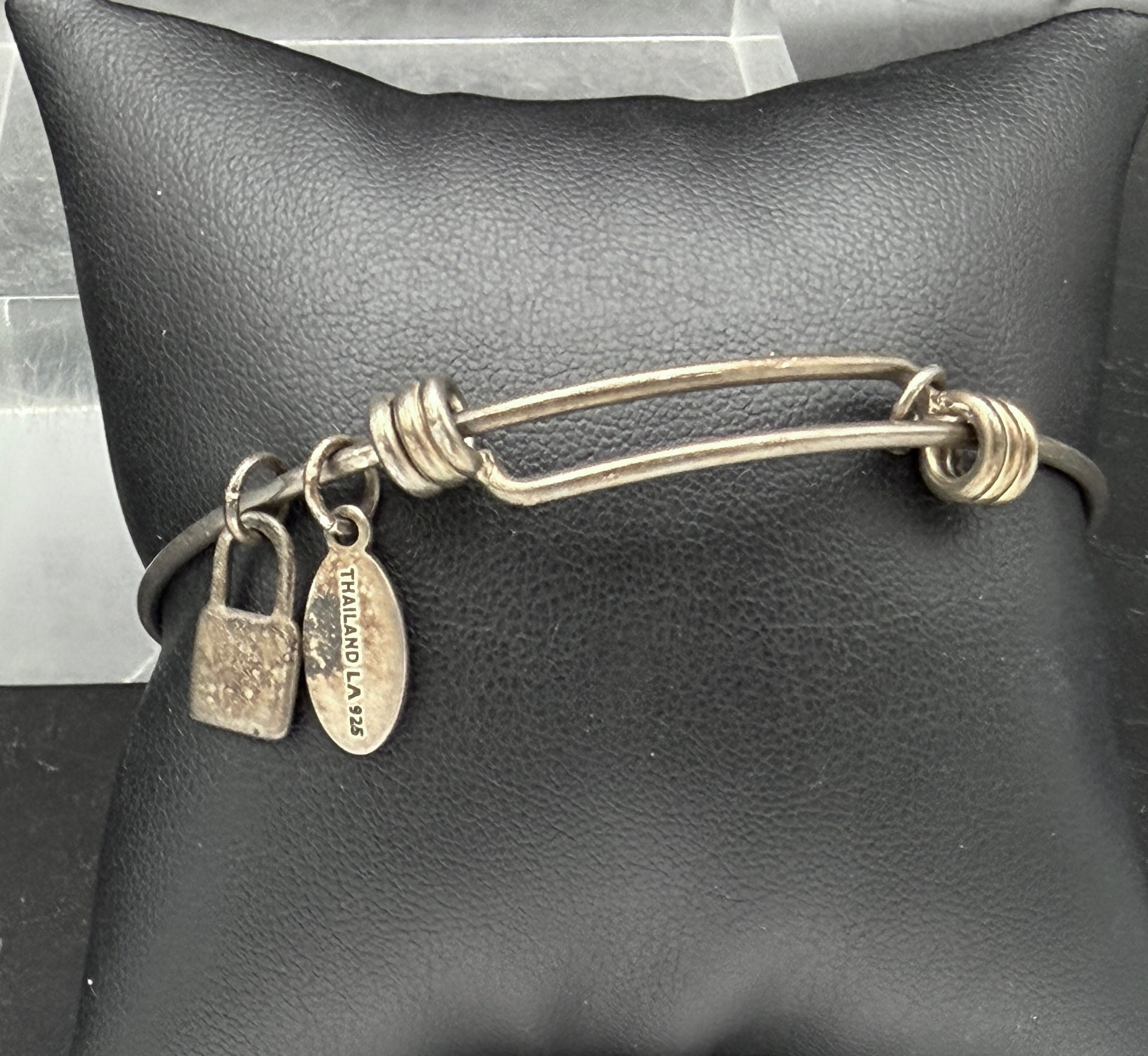 Extraordinary Life - Vintage Sterling Silver Adjustable Bangle with Lock Charm