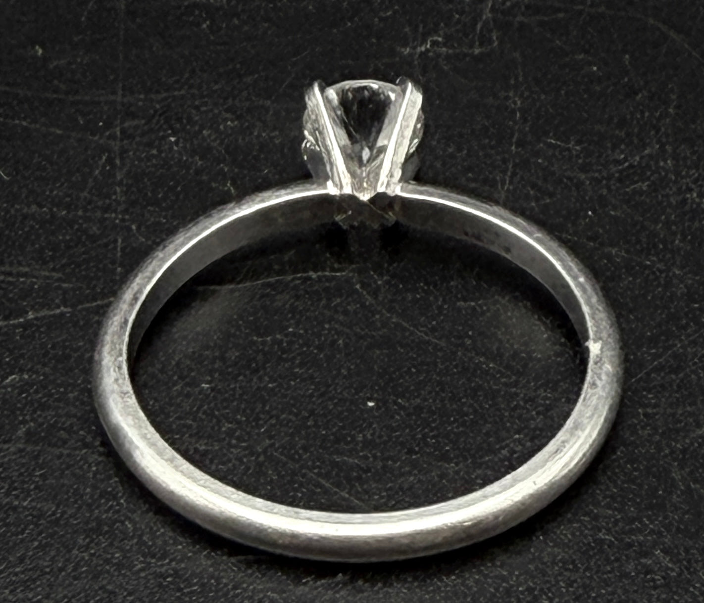 Vintage Sterling Silver CZ Solitaire Ring - Size 9