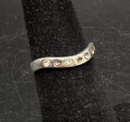 Vintage Sterling Silver and Rhinestones Adjustable Open Back Ring - AS IS