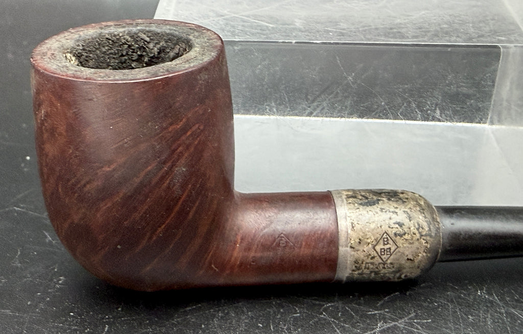 BBB- Antique 1903 Own Make Wood Smoking Pipe with Sterling Silver Band