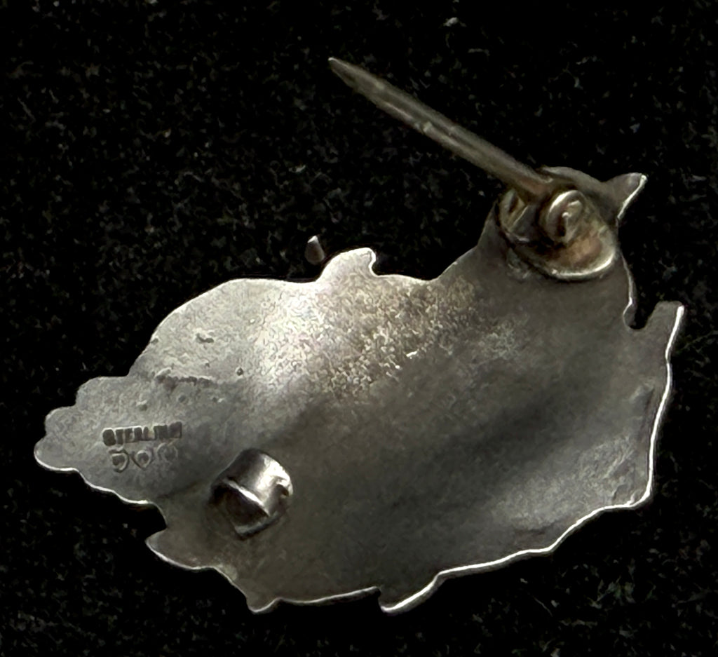 Paye & Baker - Vintage Bluebird Sterling Silver Enameled Brooch