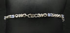 Vintage Tanzanite Sterling Silver Link Bracelet - 7.5"