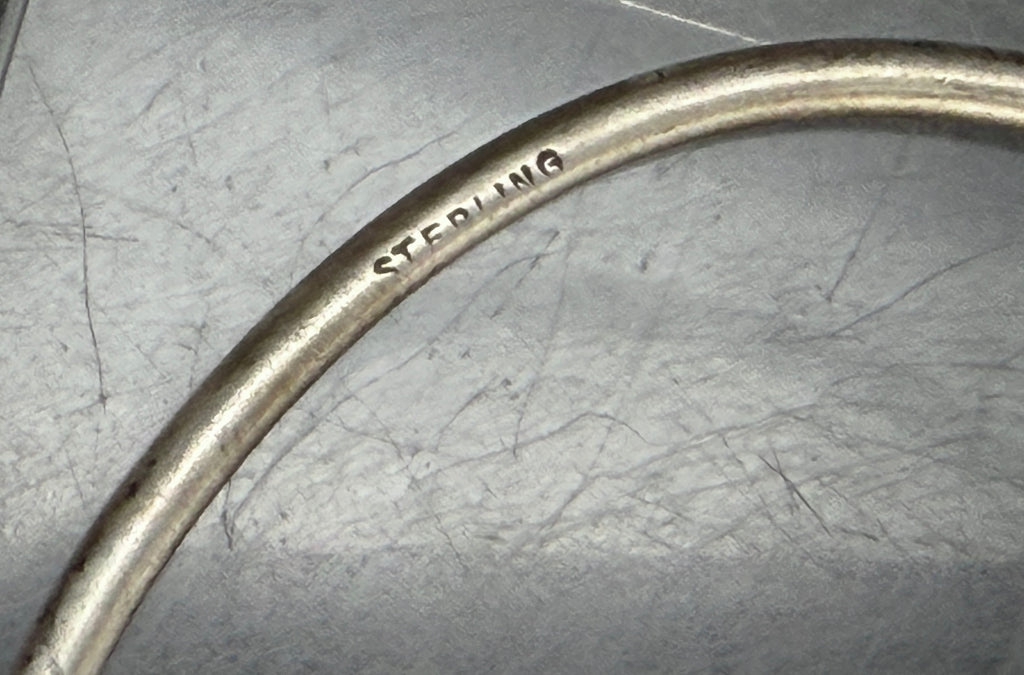 Vintage Sterling Silver Open Bangle Bracelet