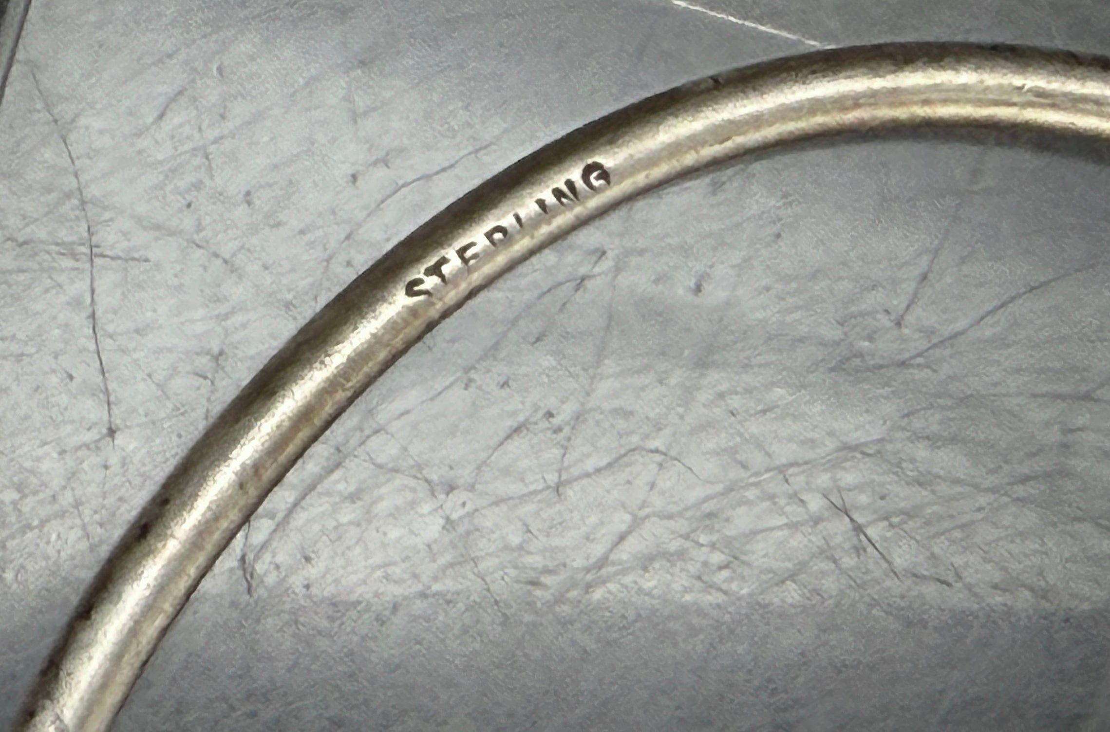 Vintage Sterling Silver Open Bangle Bracelet