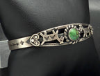 Vintage Handmade Turquoise Sterling Silver Cuff Horse Bracelet