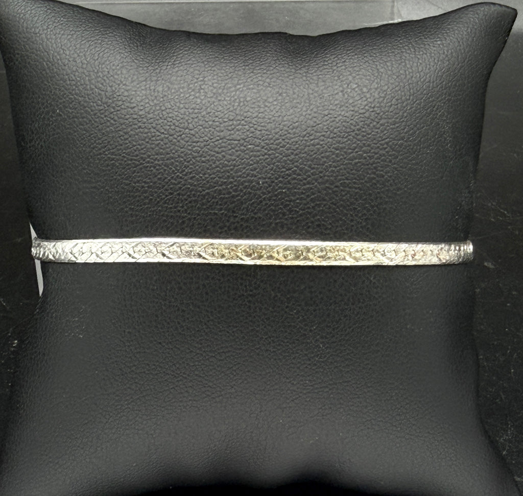 Vintage Italian Sterling Silver Herringbone Link Bracelet - 7"