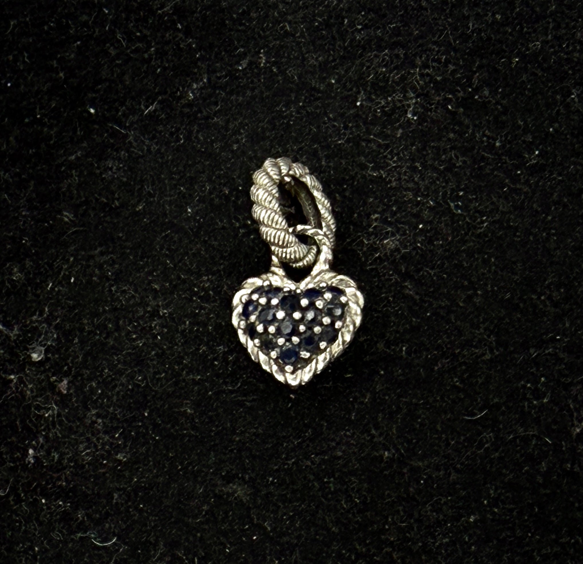 Judith Ripka - Vintage Sapphires and Sterling Silver Heart Charm